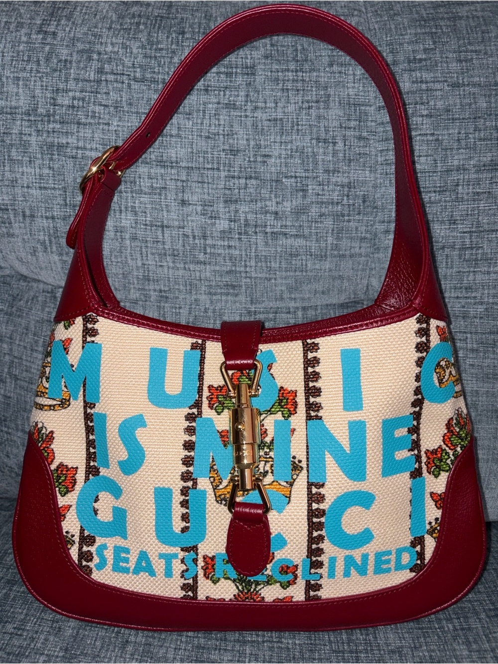 GUCCI Small Canvas 100 Centennial Music Jackie 1961 crossbody Bag